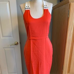 Coral orange fitted dress